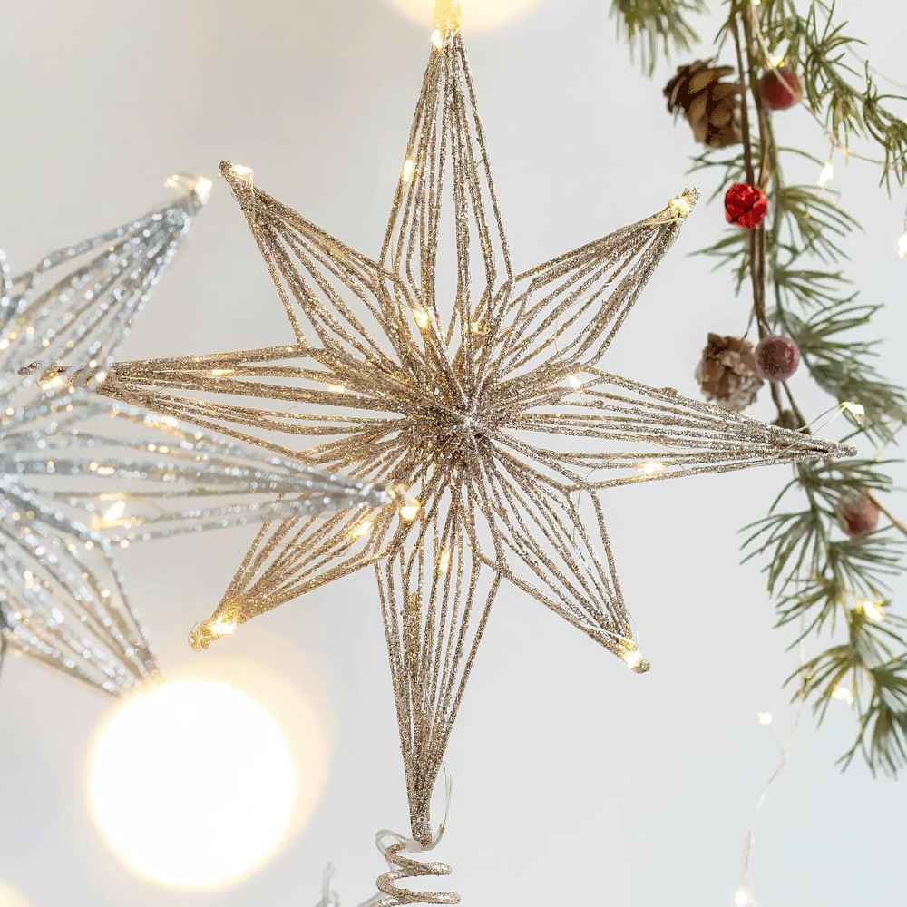 Home Decor Lighting Tree - 30 см светодиодный звездный топпер для