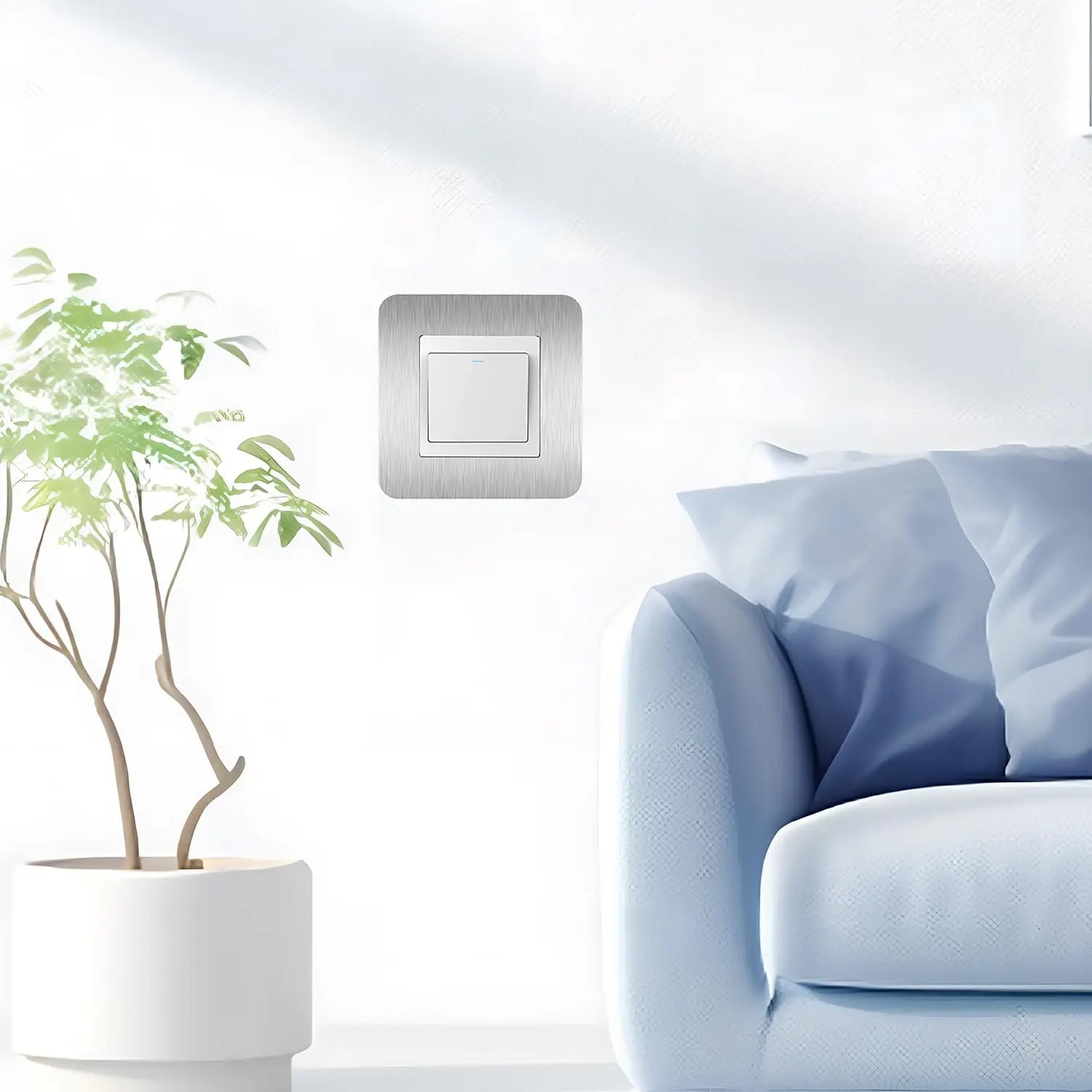 Decor Lighting Uk - 4 шт. серебристый самоклеящийся выключатель объемного