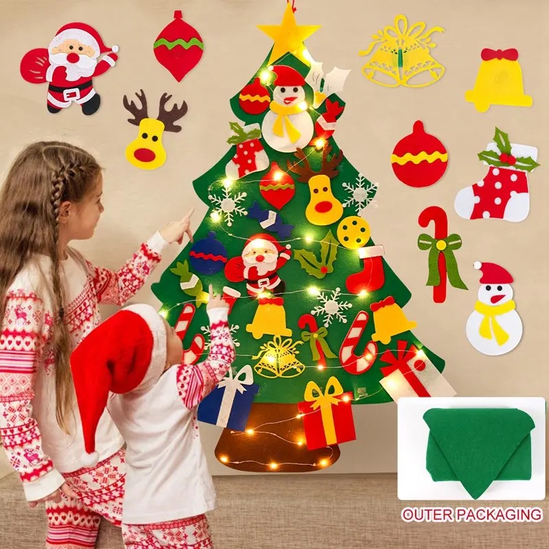 Home Decor Lighting Tree - Рождественская елка из фетра своими руками