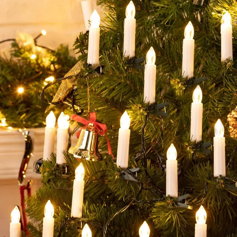 Home Decor Lighting Tree - Беспламенная коническая рождественская свеча, гирлянда с