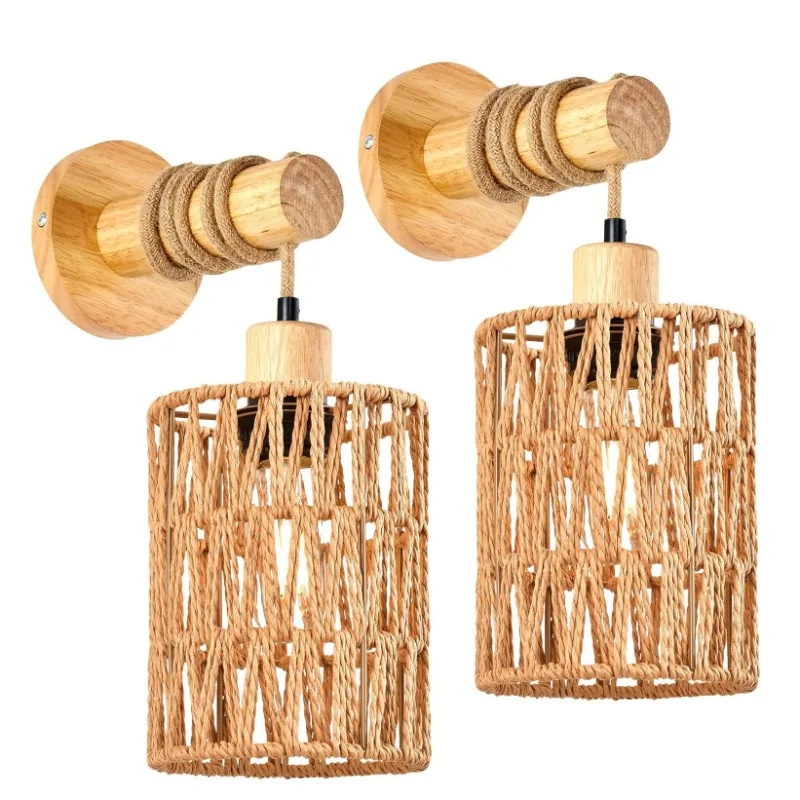 Lighting Decoration On Wall - Дизайн пеньковой веревки, настенный светильник для