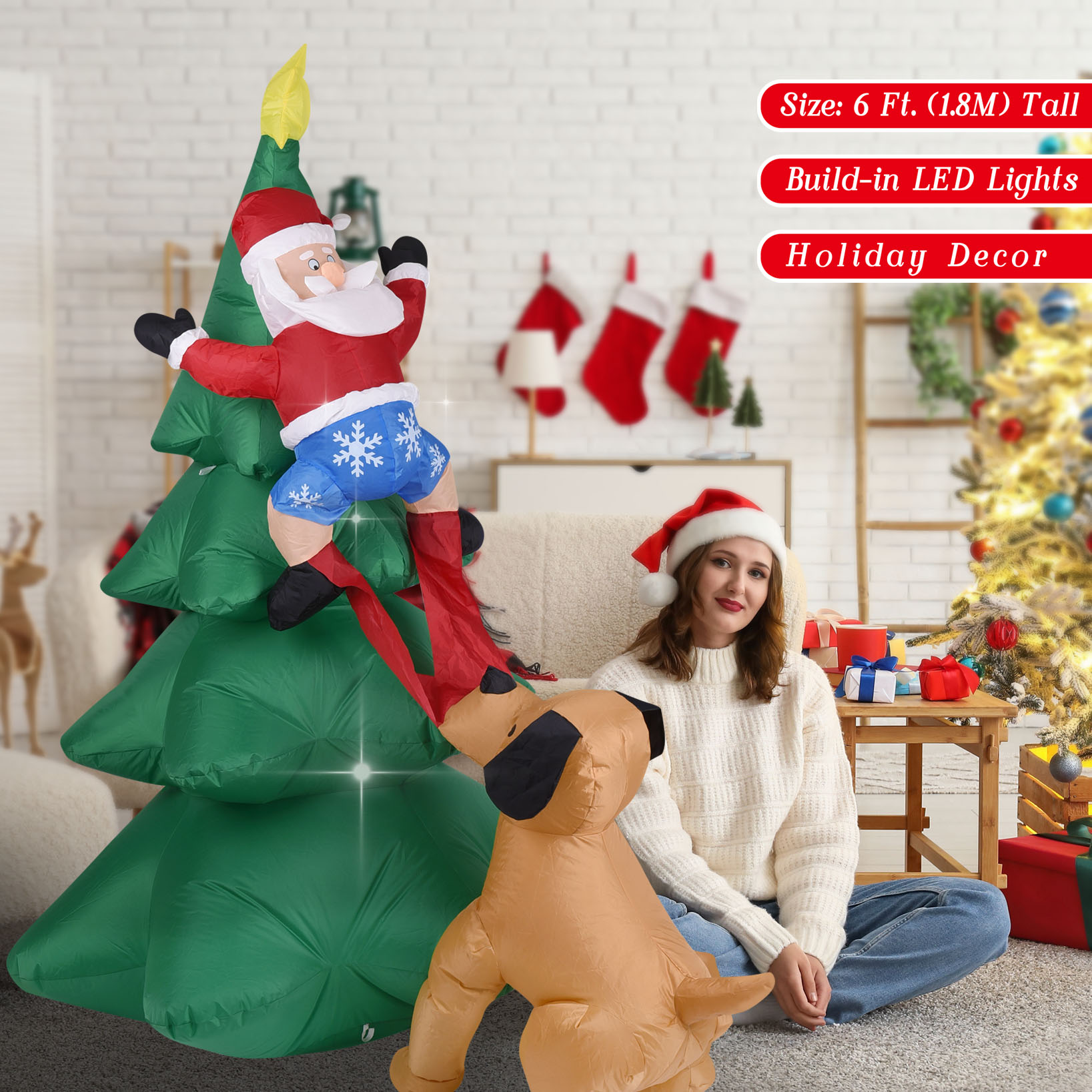 Рождественская надувная собака – обзор и цена Home Decor Lighting Tree