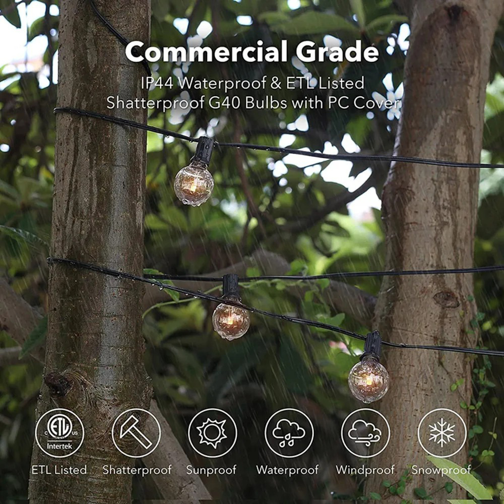 Гирлянда G40 с 25 прозрачными  – обзор и цена String Light Outdoor
